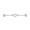 Thumbnail Image 1 of 014 Gauge Crystal and Opalescent Industrial Barbell in Stainless Steel