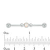 Thumbnail Image 2 of 014 Gauge Crystal and Opalescent Industrial Barbell in Stainless Steel