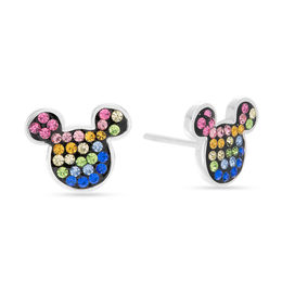 Child's Multi-Color Crystal and Enamel ©Disney Mickey Mouse Stud Earrings in Solid Sterling Silver