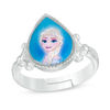Thumbnail Image 1 of Child's ©Disney Frozen Elsa Pear-Shaped Adjustable Ring in Sterling Silver in Size - 4