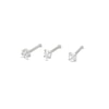 Thumbnail Image 0 of Solid Stainless Steel CZ Multi-Shape Three Piece Nose Stud Set - 20G