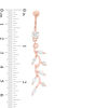 Thumbnail Image 2 of 014 Gauge Marquise and Round Cubic Zirconia Leaf Dangle Belly Button Ring in Solid Stainless Steel and Brass with Rose IP