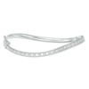 Thumbnail Image 1 of 3.8mm Glitter Enamel Wavy Bangle in Sterling Silver