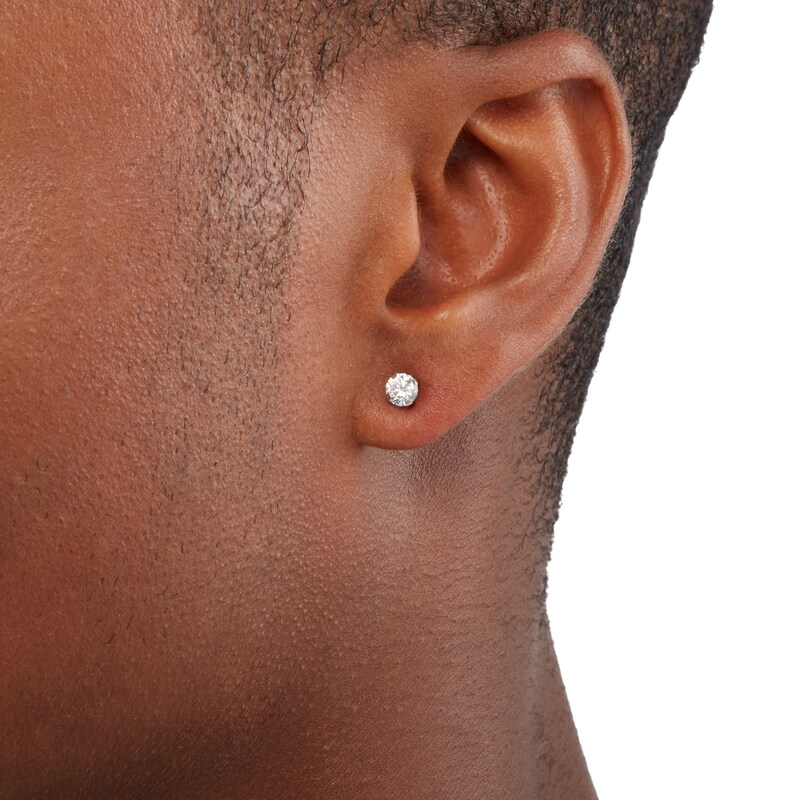 Main Image 2 of 5.0mm Cubic Zirconia Solitaire Stud Piercing Earrings in 14K Solid White Gold