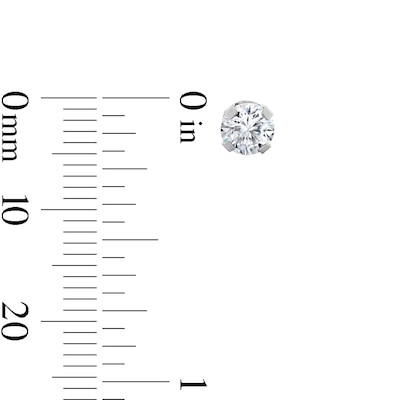 5.0mm Cubic Zirconia Solitaire Stud Piercing Earrings in 14K Solid White Gold
