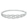 Thumbnail Image 1 of Crystal Twist Braid Bangle in Brass with White Rhodium