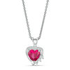 Thumbnail Image 0 of 6mm Heart-Shaped Lab-Created Ruby and White Sapphire Heart Pendant in Sterling Silver