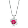 Thumbnail Image 1 of 6mm Heart-Shaped Lab-Created Ruby and White Sapphire Heart Pendant in Sterling Silver
