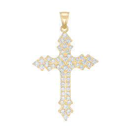 Cubic Zirconia Gothic-Style Cross Necklace Charm in 10K Gold