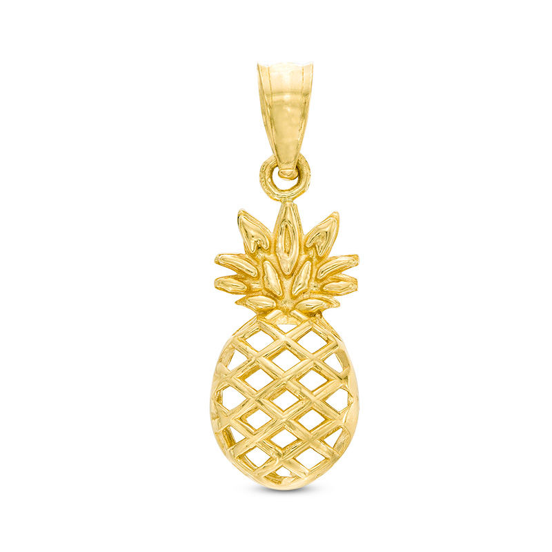 Main Image 1 of Pineapple Necklace Charm in 10K Gold