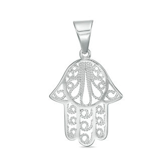 Hamsa Filigree Necklace Charm in Sterling Silver | Banter