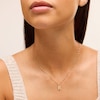 Thumbnail Image 2 of Cubic Zirconia "B" Initial Necklace Charm in 10K Solid Gold