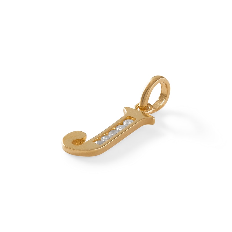 Main Image 2 of Cubic Zirconia Initial "J" Charm in 10K Solid Gold