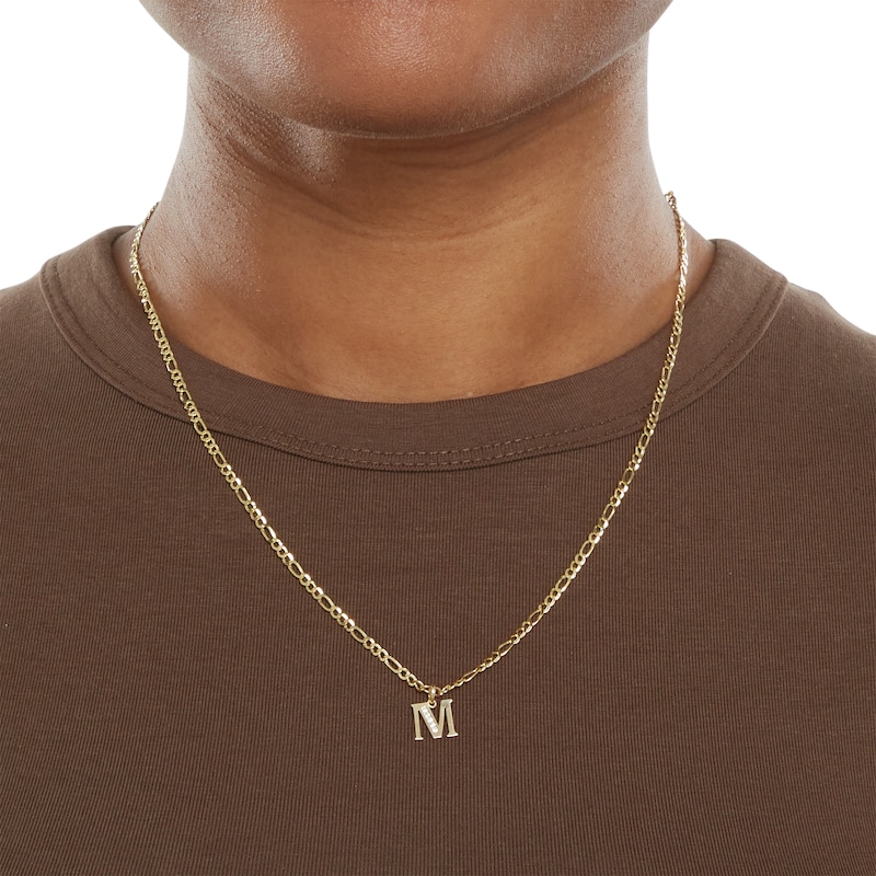 Main Image 3 of Cubic Zirconia Initial "M" Charm in 10K Solid Gold