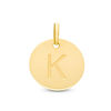 Initial "K" Disc Charm in 10K Gold