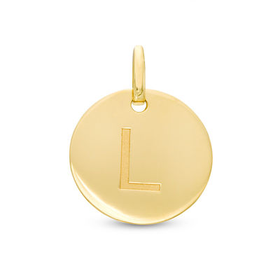 Initial "L" Disc Charm in 10K Gold