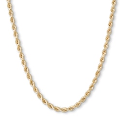 024 Gauge Rope Chain Necklace in 10K Gold - 20&quot;