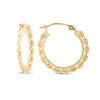 Thumbnail Image 1 of Small Rope-Textured Hoop Earrings in 10K Gold