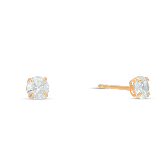 Cubic Zirconia Front/Back Earrings in 10K Gold