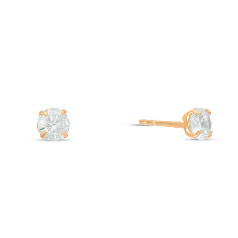 Cubic Zirconia Front/Back Earrings in 10K Gold