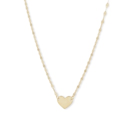 Made in Italy Heart Choker Necklace in 10K Solid Gold - 16&quot;