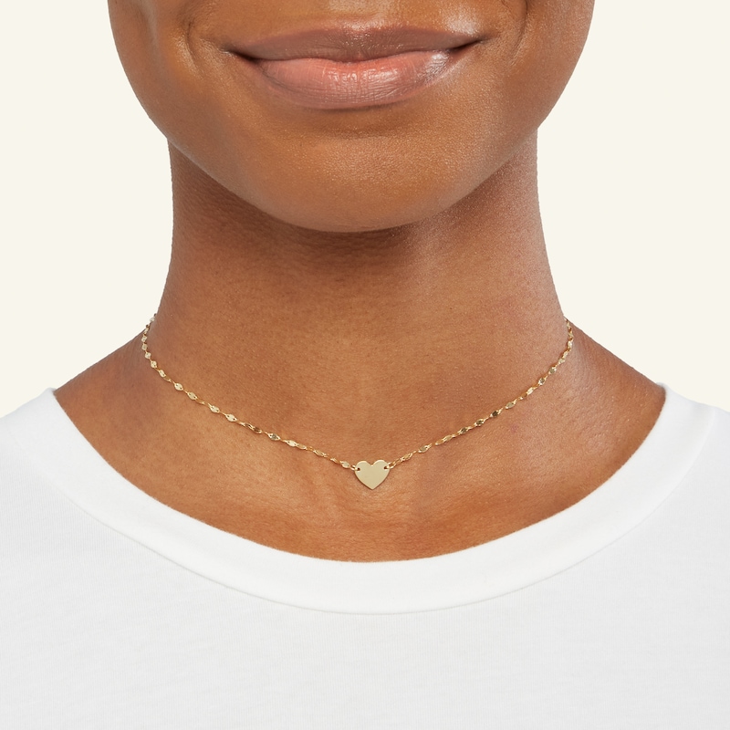 Made in Italy Heart Choker Necklace Gold - 16" | Banter