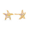 Thumbnail Image 1 of Child's Multi-Color Cubic Zirconia Starfish Stud Earrings in 10K Gold