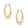 Thumbnail Image 0 of Diamond-Cut Hoop Earrings in 10K Gold