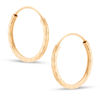 Thumbnail Image 1 of 17mm Diamond-Cut Square Hoop Earrings in 10K Tube Hollow Gold