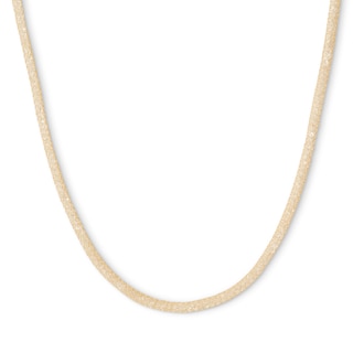 10K Gold CZ Mesh Chain Necklace Made in Italy - 18"