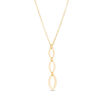 Made in Italy Graduated Triple Marquise Link Drop Pendant in 10K Gold