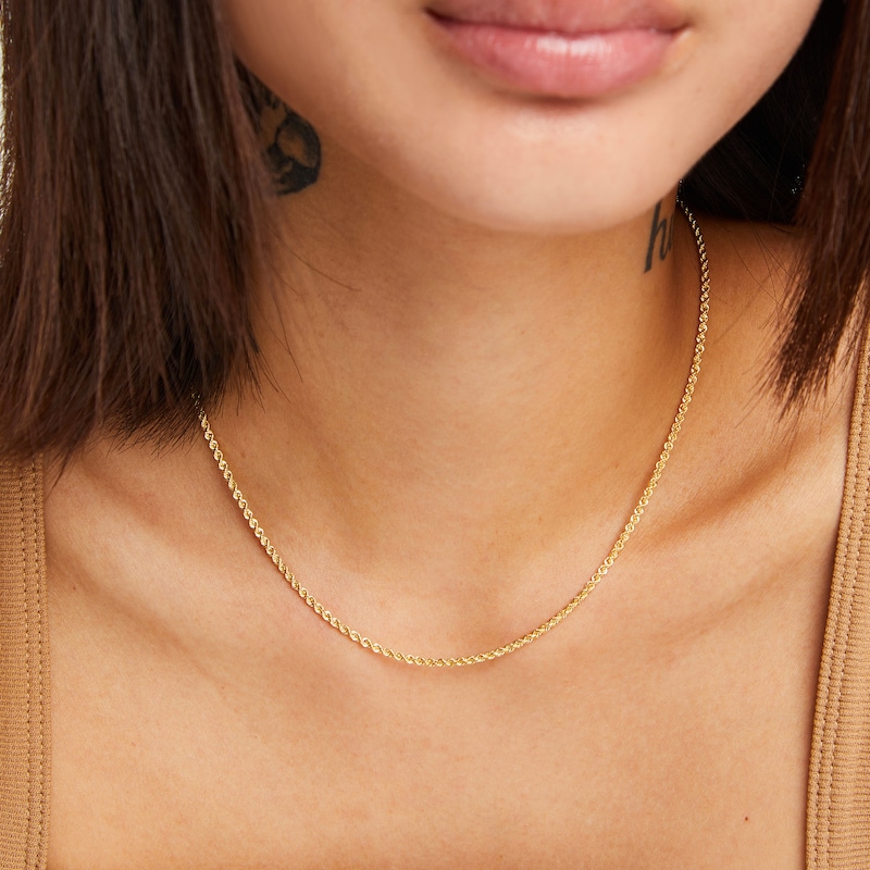 10K Hollow Gold Rope Chain - 16