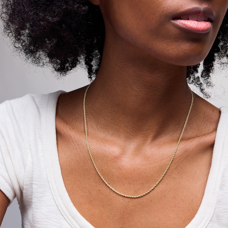 Main Image 2 of 10K Hollow Gold Rope Chain - 20"