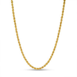 014 Gauge Rope Chain Necklace in 10K Hollow Gold - 24&quot;
