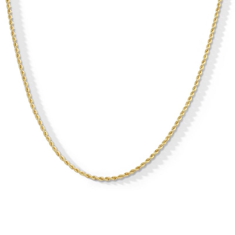 Main Image 1 of 10K Hollow Gold Rope Chain - 24"