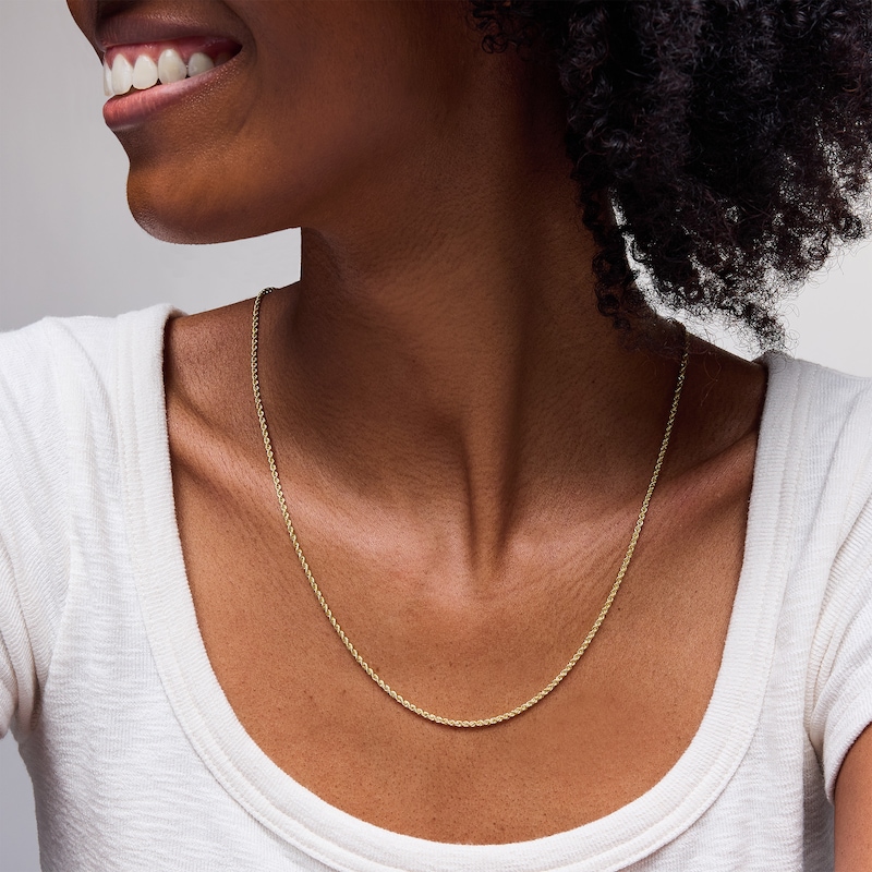 Main Image 2 of 10K Hollow Gold Rope Chain - 24"