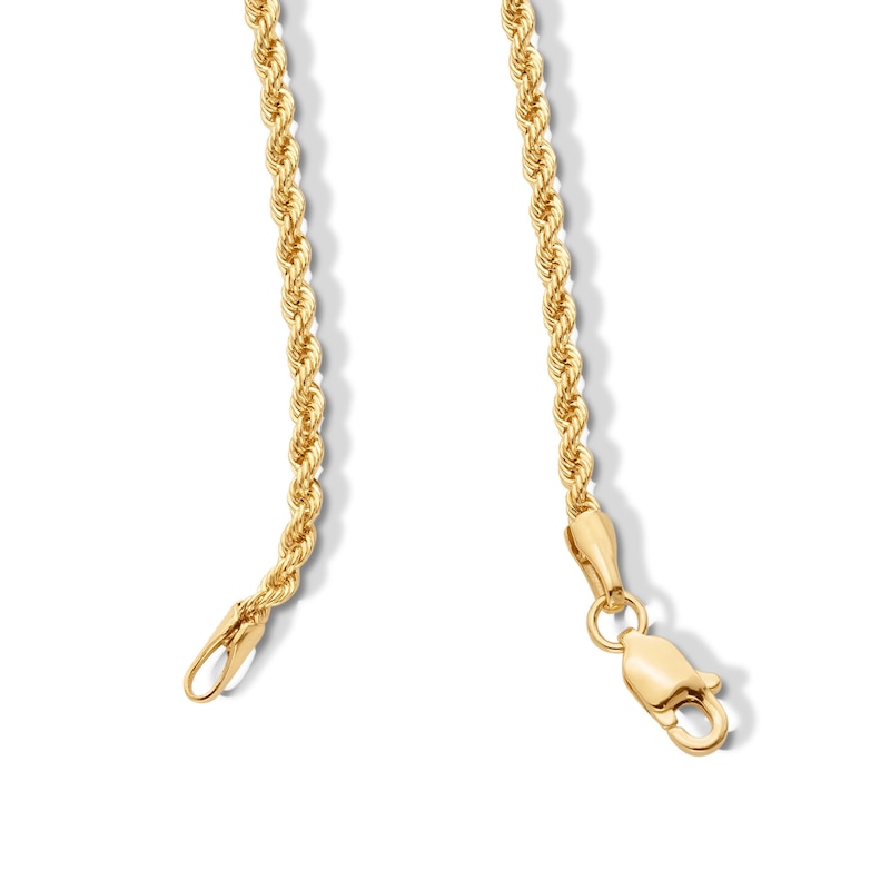 Main Image 3 of 10K Hollow Gold Rope Chain - 24"