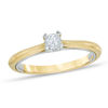 Thumbnail Image 1 of The Cupid's Mark® 1/5 CT. Diamond Solitaire Engagement Ring in 10K Two-Tone Gold - Size 7
