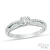 Thumbnail Image 0 of The Cupid's Mark® 1/3 CT. T.W. Diamond Split Shank Engagement Ring in 10K White Gold - Size 7