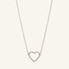 Thumbnail Image 1 of Diamond Accent Heart Outline Choker Necklace in Sterling Silver - 15.5"
