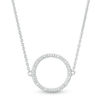 Thumbnail Image 1 of Diamond Accent Open Circle Choker Necklace in Sterling Silver - 15.5"
