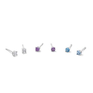 Child's 3mm Cubic Zirconia Stud Earrings Set in Sterling Silver