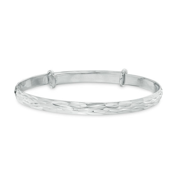 Child's Diamond-Cut Adjustable Bangle in Sterling Silver