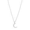 Thumbnail Image 0 of Diamond Accent Crescent Moon Choker Pendant in Sterling Silver - 16"