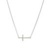 Thumbnail Image 0 of Diamond Accent Sideways Cross Choker Necklace in Sterling Silver - 15.5"