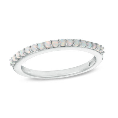 Lab-Created Opal Stackable Band in Sterling Silver