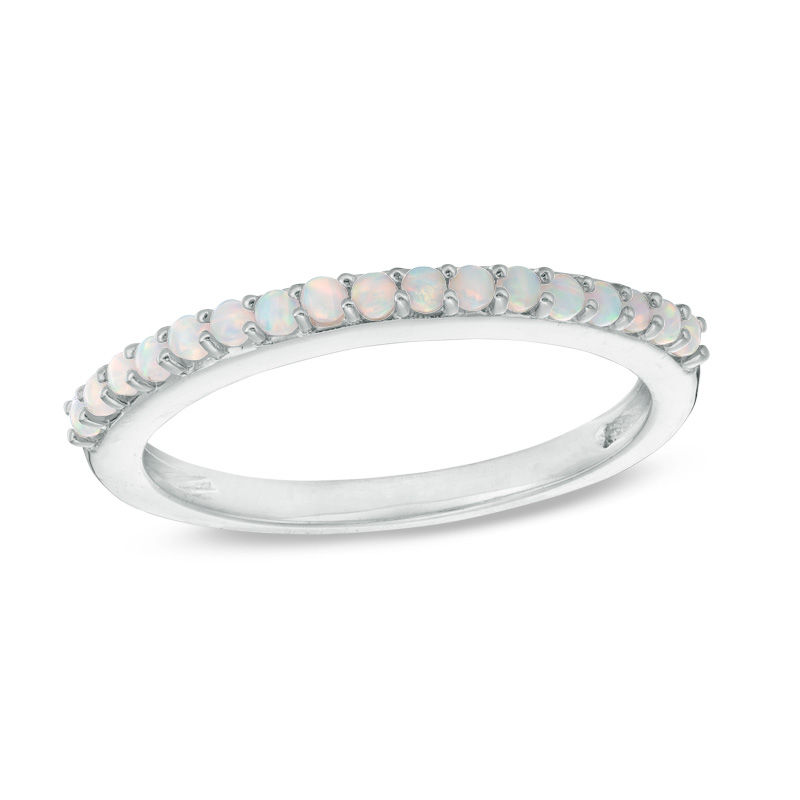 Main Image 1 of Lab-Created Opal Stackable Band in Sterling Silver