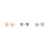 Thumbnail Image 1 of Child's Dyed Pink Simulated Pearl, Iridescent Cubic Zirconia and Multi-Color Crystal Earrings Set in Sterling Silver