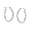 20mm Square Tube Hoop Earrings in Hollow Sterling Silver