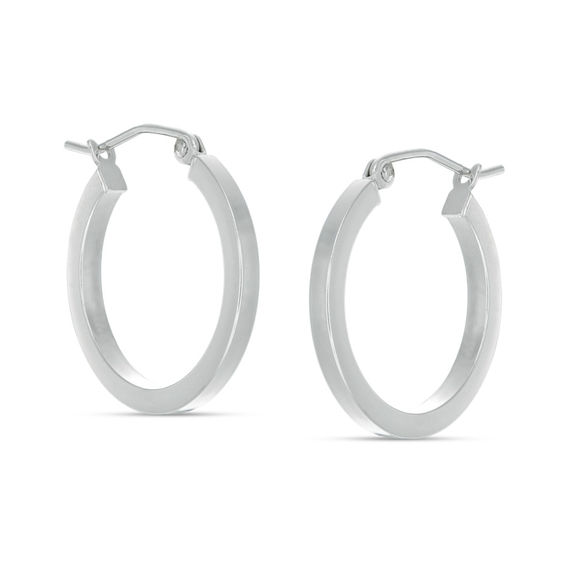 20mm Square Tube Hoop Earrings in Hollow Sterling Silver